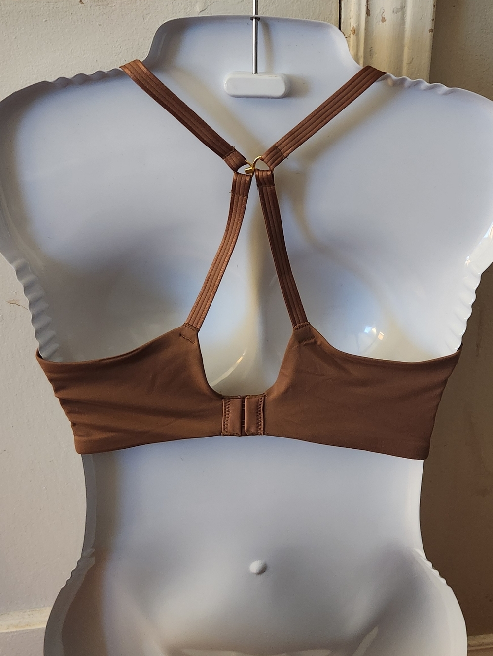 Brown Full Coverage T-Shirt Bra Flex Cup Convertible Back 2-Way Clasp 34D - Picture 4 of 7